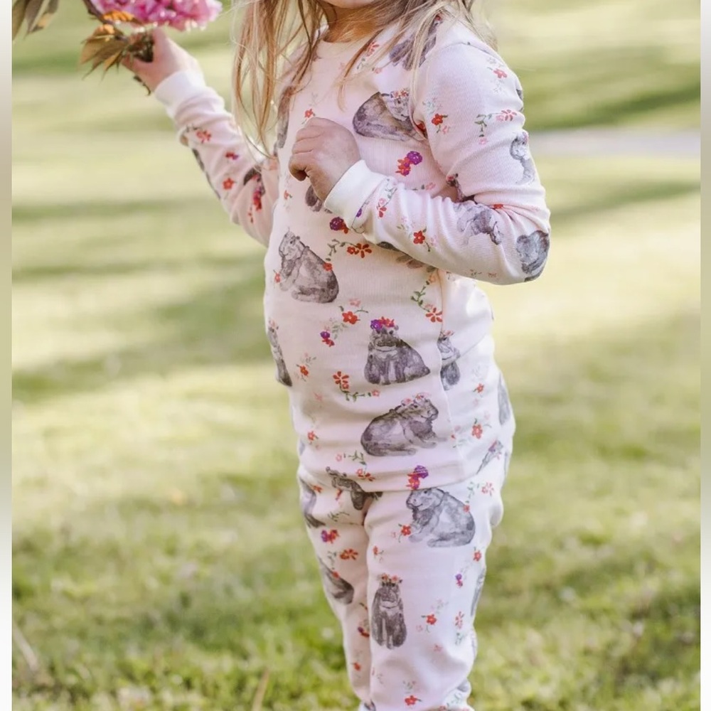 Burt’s Bees Hippie Hippos Organic Cotton Pajamas 2 piece